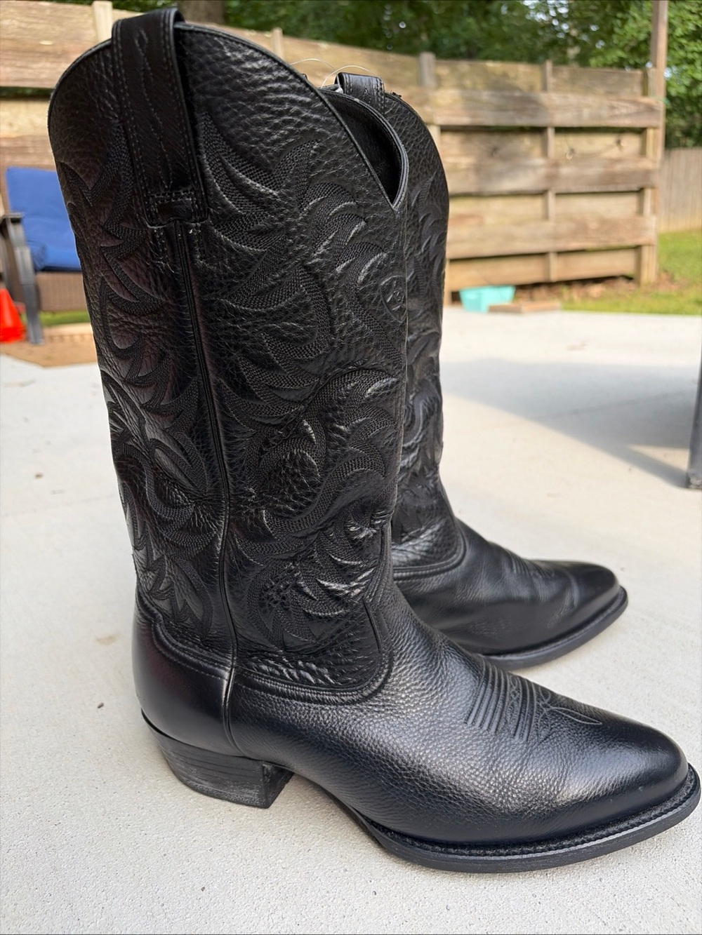 ARIAT Deertan Heritage Toe Men's 9.5EE Black Western Boots 10002218 (34770) EUC